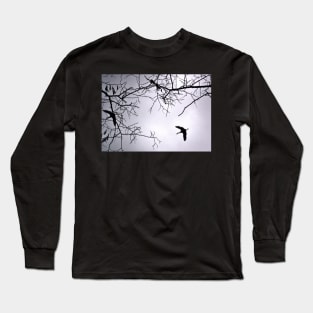 Flying Backlit Sandhill Crane (Grus canadensis) Long Sleeve T-Shirt